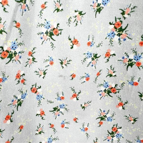 Something Navy Floral Ruffle Button Down Blouse XS Blue - Picture 5 of 8